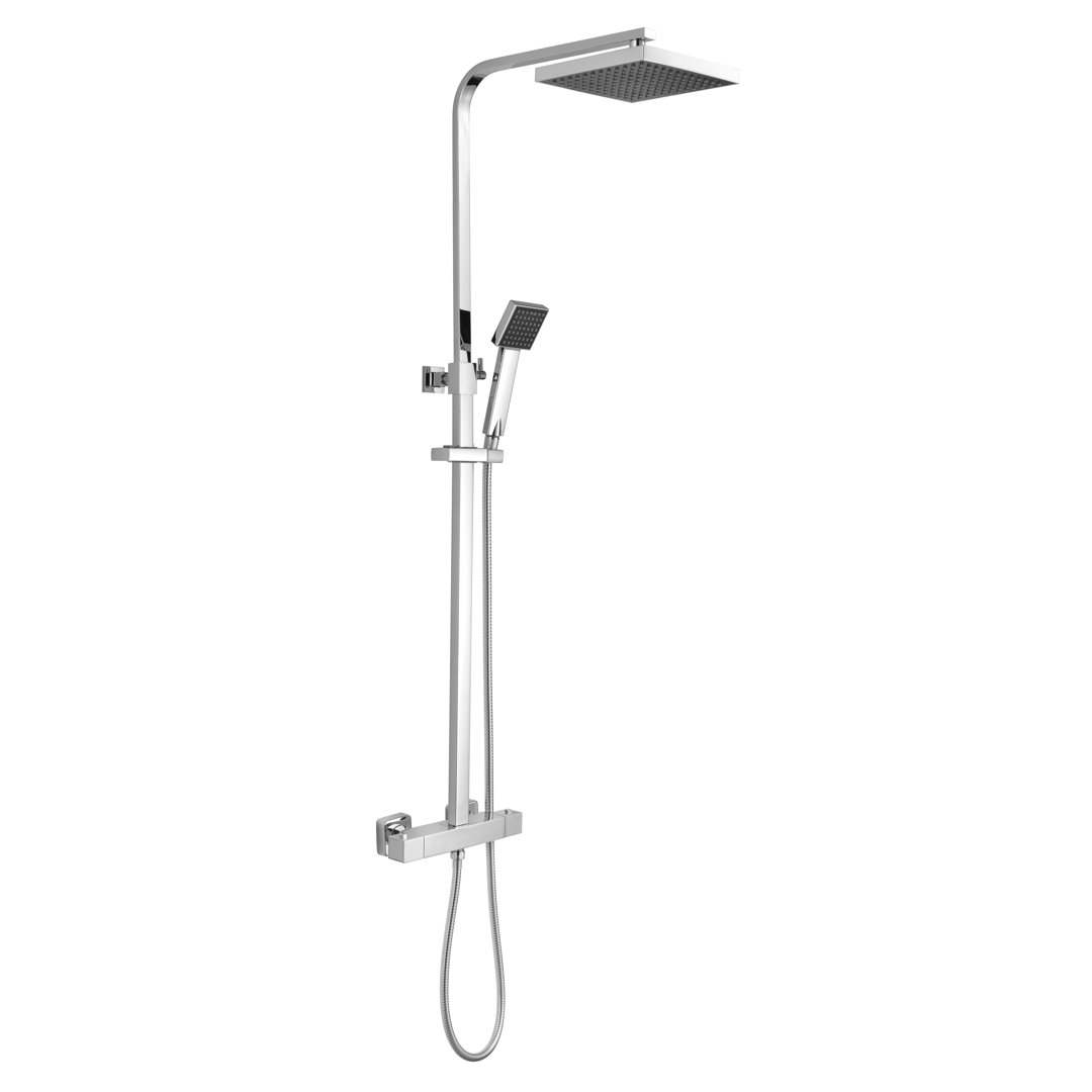 Nuie Thermostatic Shower with Dual Shower Head Chrome 200cm W
